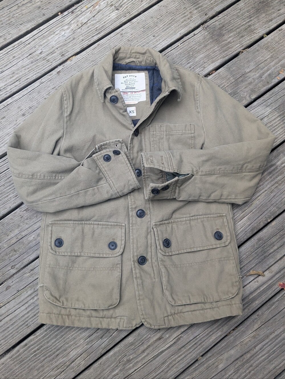 Fat Face Men's Olive Green Lined Field Jacket Small